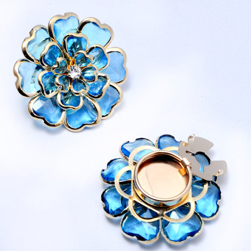 💎🌺Botones de camisa con decoración de esmalte, adornos de diamantes de imitación de bronce antiguo, cubrebotones, broches y gemelos.