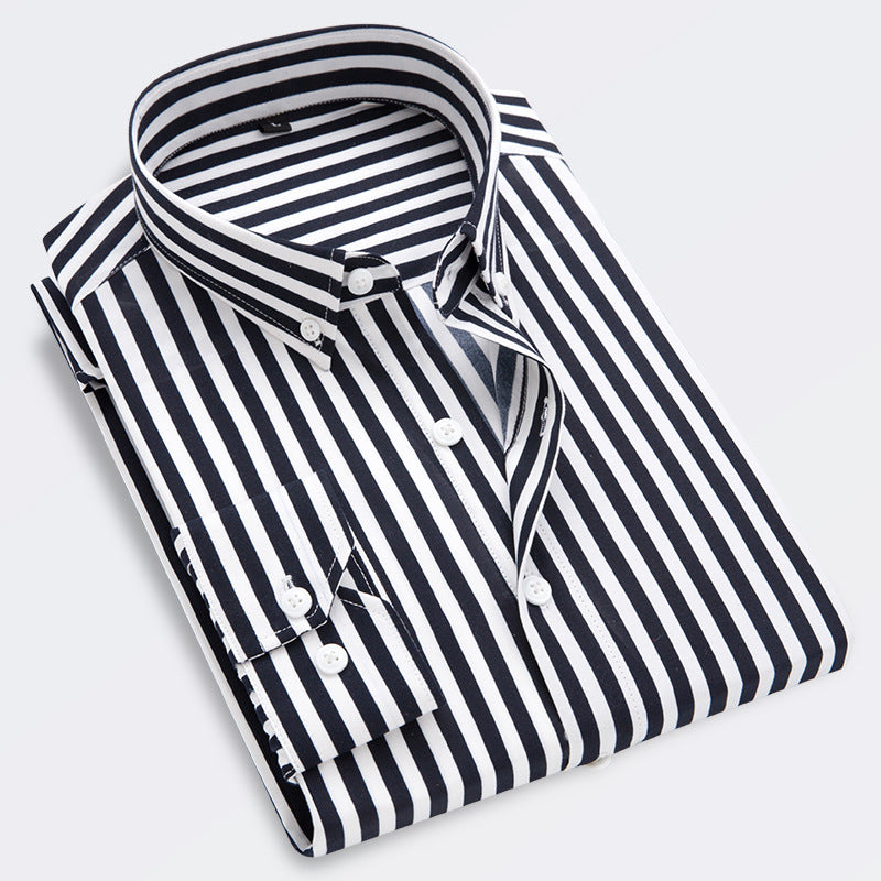 Płatność przy odbiorze🔥👕【M-5XL】Męska biznesowa koszula w paski z długim rękawem 2026