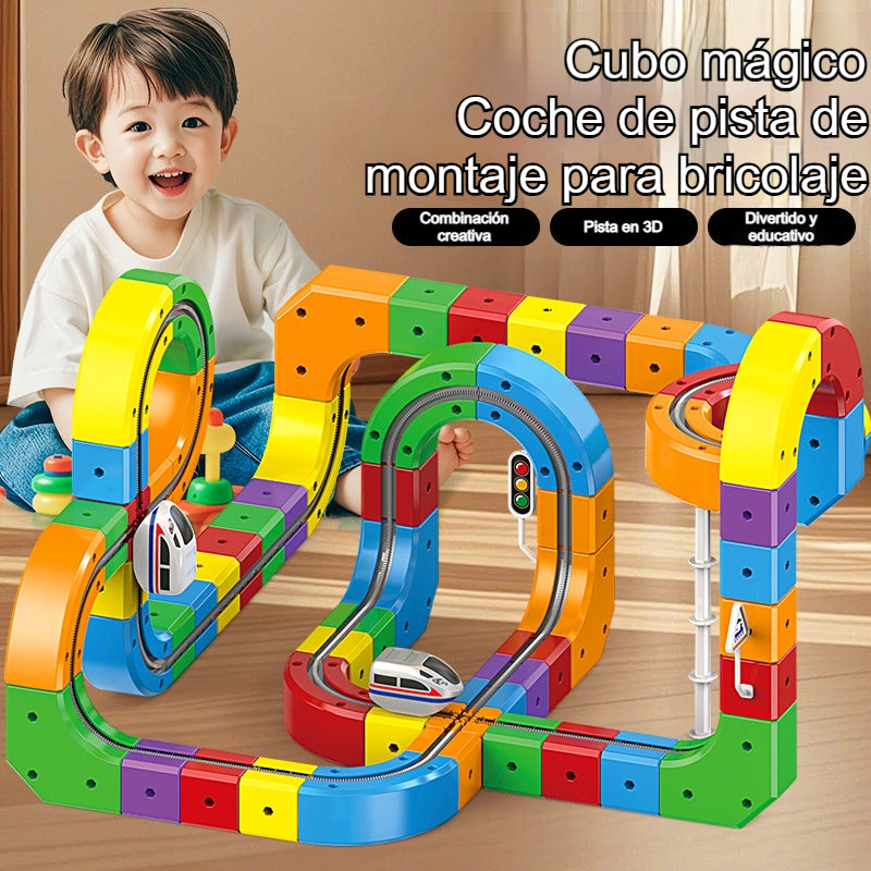 🎁🚄Juguete de ferrocarril cúbico - Constructor de ferrocarril eléctrico --- Desarrolla la creatividad y el pensamiento lógico 🎨🧠