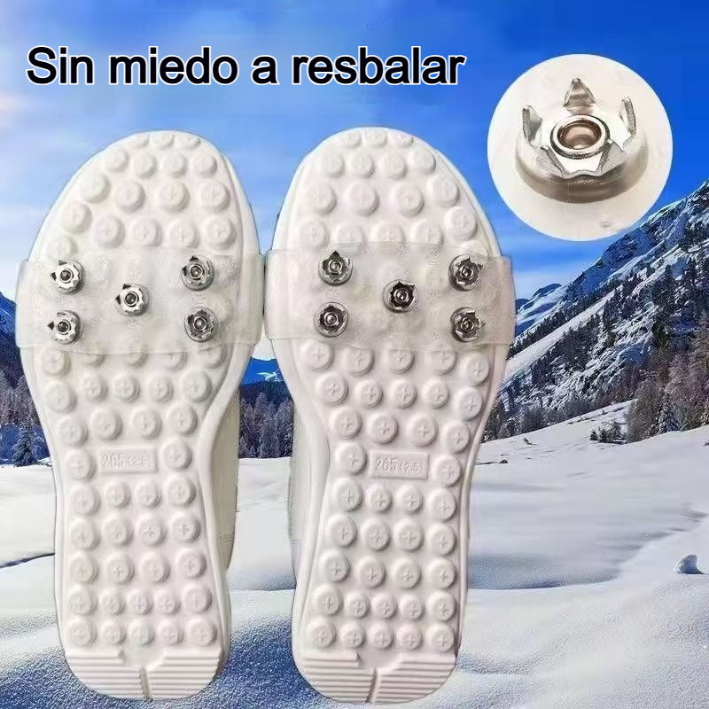 👴🚶🏔️❄️【50% de descuento】Crampones antideslizantes invisibles de 5 dientes para exteriores. Ideales para senderismo en nieve, montañismo y superficies de hielo. Imprescindibles para personas mayores este invierno.