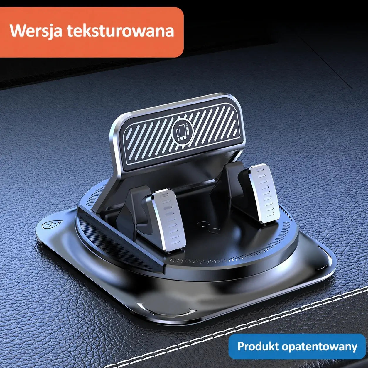 🚗 Uchwyt samochodowy 2 w 1 na telefon, obrotowy 360° i antypoślizgowy