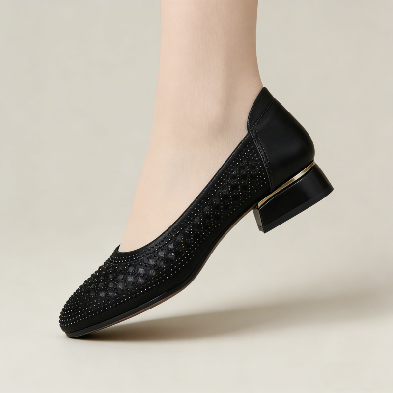 Ženske sandale francuskog stila - slip-on dizajn, mekani potplat, niska peta, udobne za nošenje