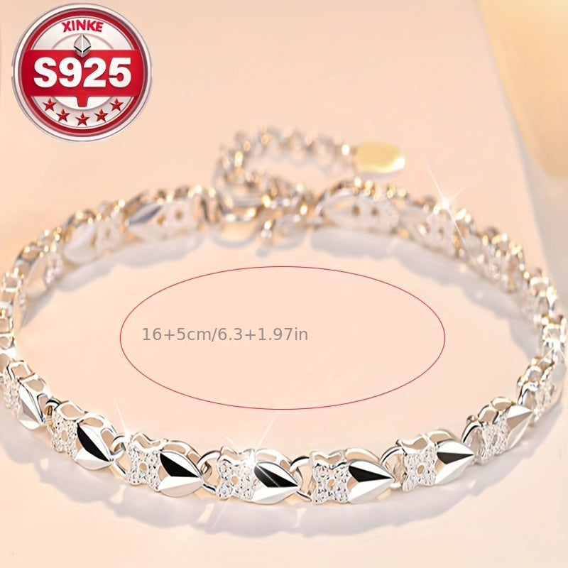 💖🍀 Ženska narukvica od 925 srebra s djetelinom s četiri lista ✨ 50% popusta