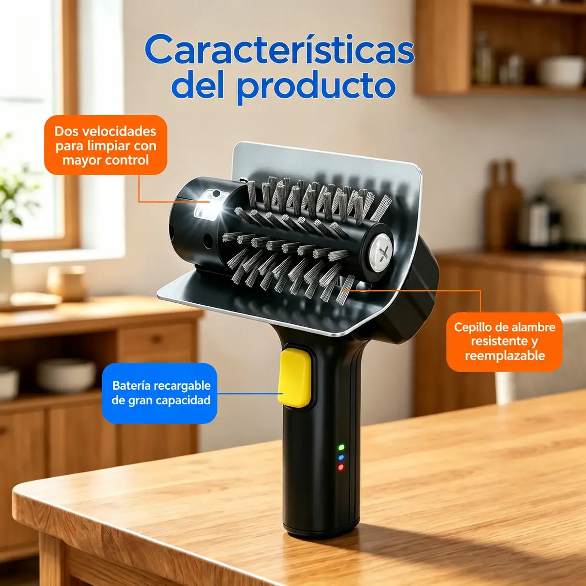 🔋🧹 Cepillo eléctrico inalámbrico para limpieza de barbacoas – batería de litio, multifuncional y fácil de usar 🔥🍖