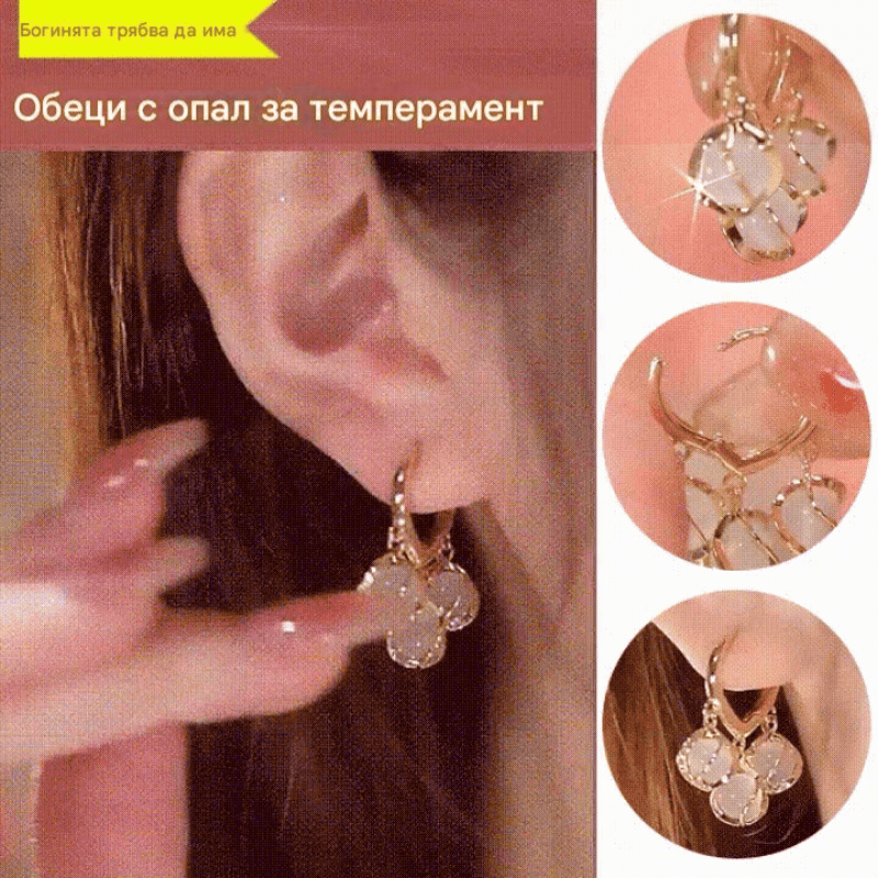 🎁🥰【Купете 1, вземете 1 безплатно】✨Обеци от истинско злато със спираловиден опал