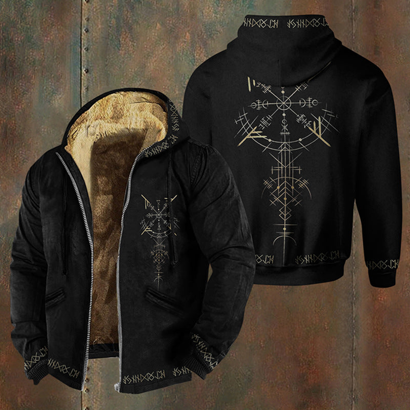 🔥Горещи продажби🔥🧥【S-5XL】Нова мъжка блуза с качулка и цип, ретро, с триизмерна дигитална печат
