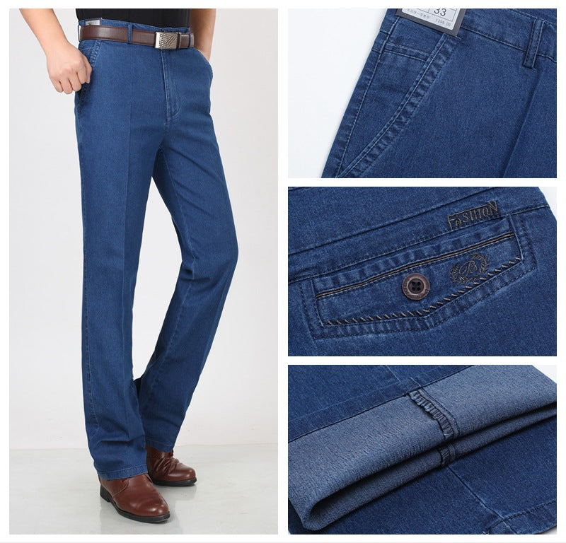 ššćOferta por tiempo limitadoćJeans elĆ”sticos de alta calidad para hombre, diseƱo fino, suelto, de pierna recta, transpirables y cómodos.