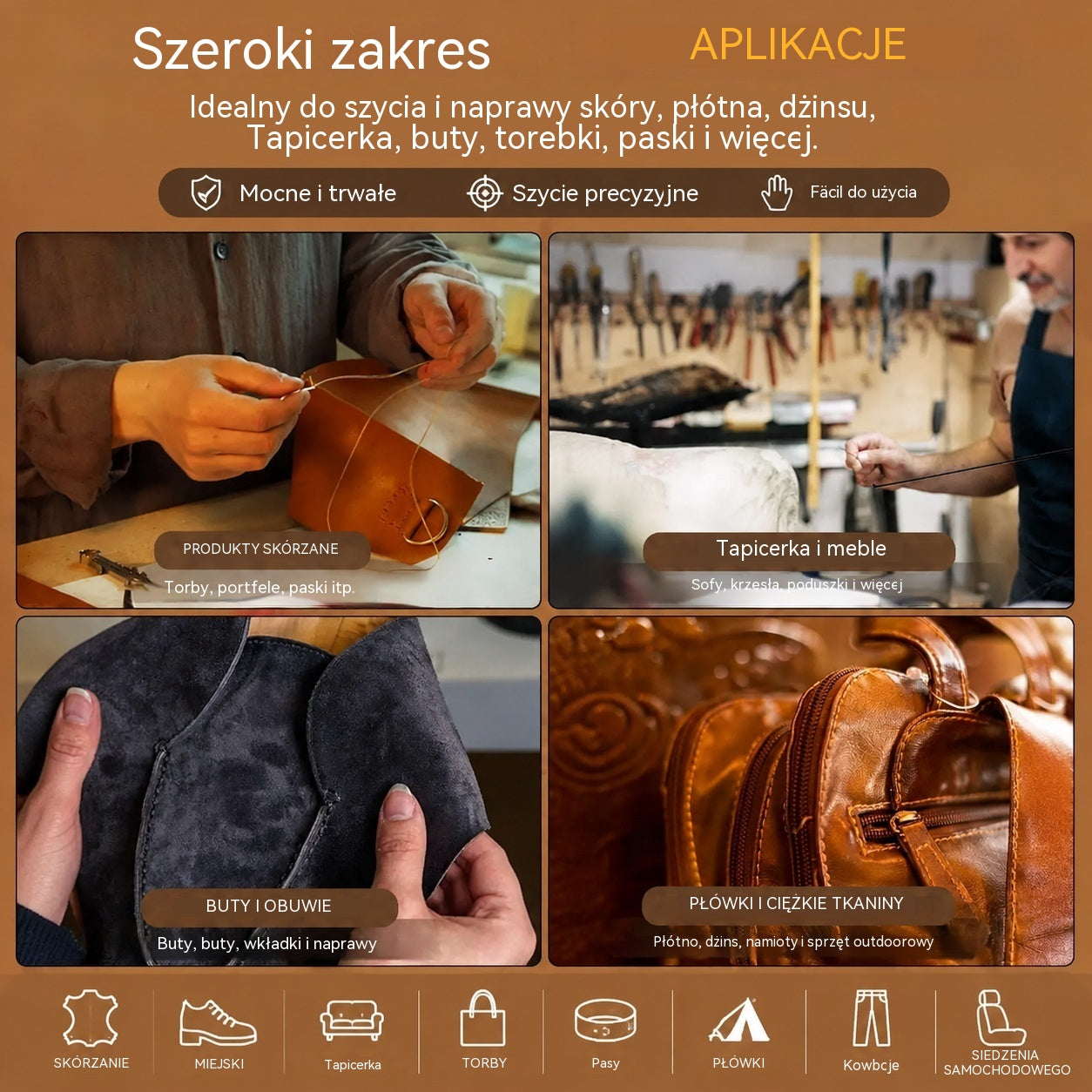 🧵【Kup 1, otrzymaj 1 gratis】👞 Zestaw 5 w 1 z wymiennymi igłami do szycia – Profesjonalny zestaw do naprawy obuwia i rękodzieła skórzanego 🛠️✨
