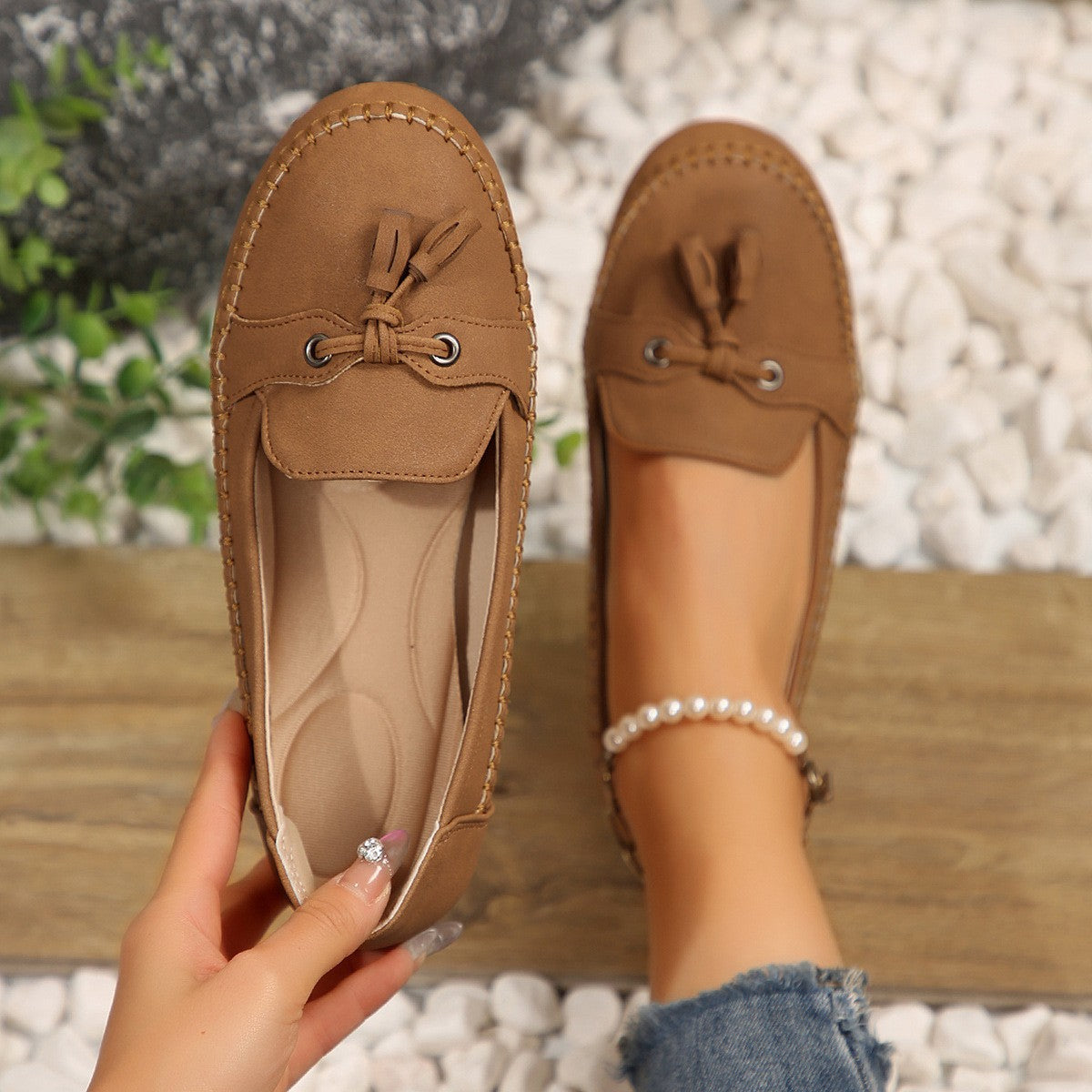 ✨50% отстъпка✨【36-43】 Дамски ортопедични обувки от естествена кожа, леки, с неплъзгаща се подметка, дишащи и удобни.