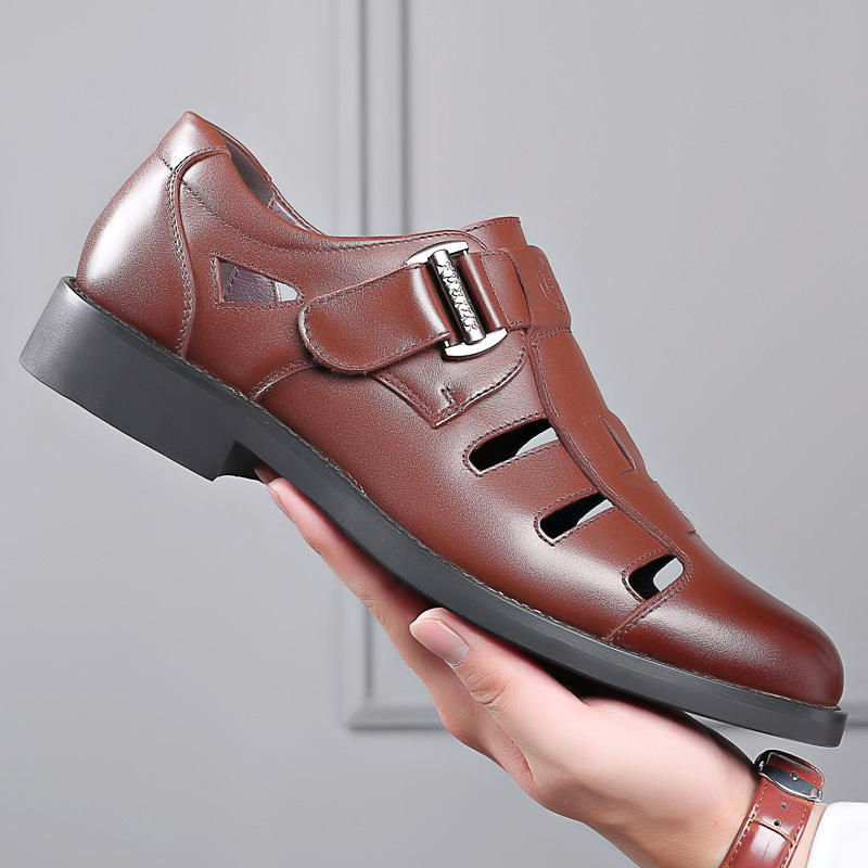 🔥💥【50% zniżki✨】【Rozmiary 39-44】Nowe letnie stylowe męskie sandały z prawdziwej skóry, odpowiednie do codziennego noszenia