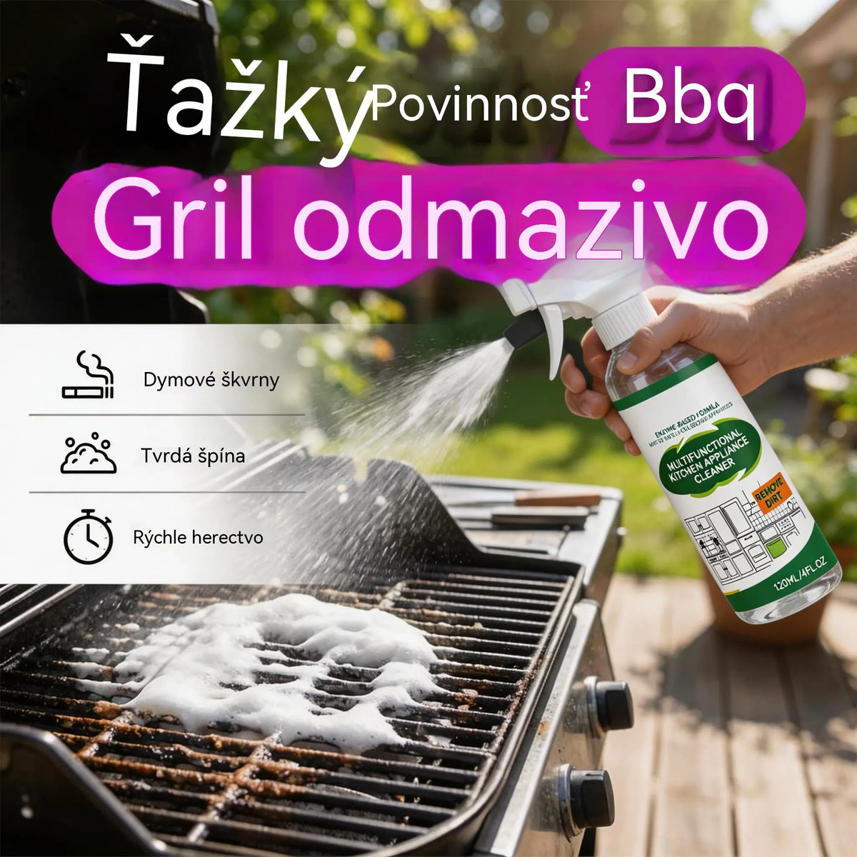 【Kúp 1, získaj 1 zadarmo】Rýchlo pôsobiaci silný odmasťovací sprej na grily