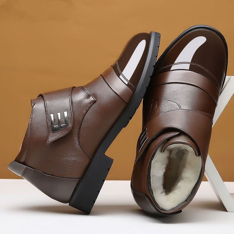 【39-44】🔥 Bawełniane zimowe buty z wełnianą podszewką, codzienne obuwie w brytyjskim stylu