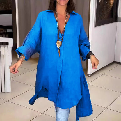 🔥【S-3XL】【40-100KG】👚Пролетно/лятна, ежедневна рокля от памук/лен с цепка
