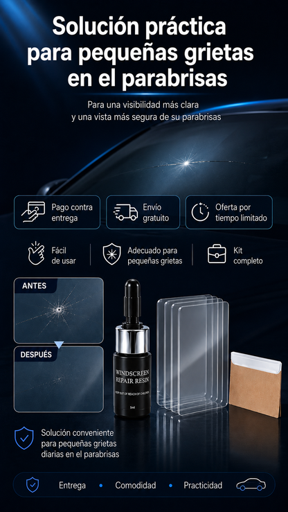 【Set de 3 piezas】🚗 Líquido reparador de grietas, adhesivo para eliminar arañazos y fisuras