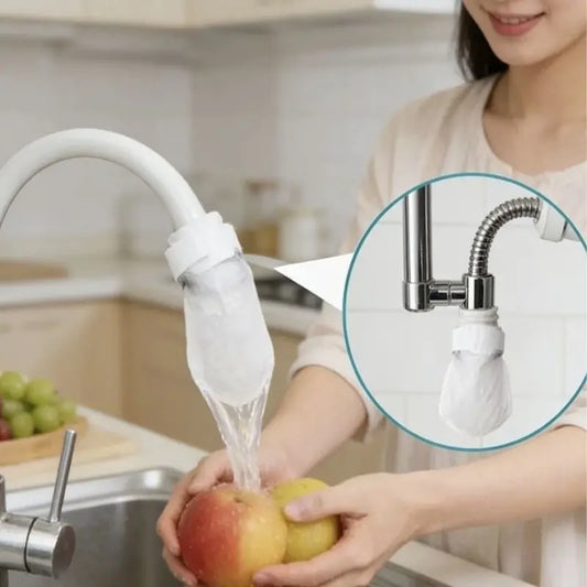 🚰 150 filtrów + 30 pasków na rzep✨ Filtr przeciwrozpryskowy do baterii kuchennej | W kilka sekund filtruje osad, rdzę i zanieczyszczenia 💧