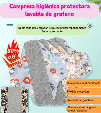 🔥🌈【Compre 2 y obtenga 3 gratis】Almohadilla antibacteriana de algodón y grafeno lavable