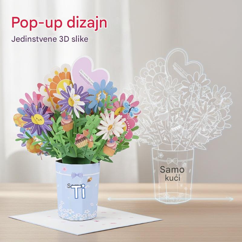 🌼【Kupite 1, dobijte 1 gratis】3D Pop-up buket s čestitkom