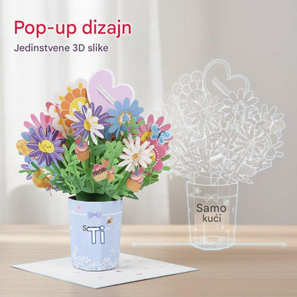 🌼【Kupite 1, dobijte 1 gratis】3D Pop-up buket s čestitkom