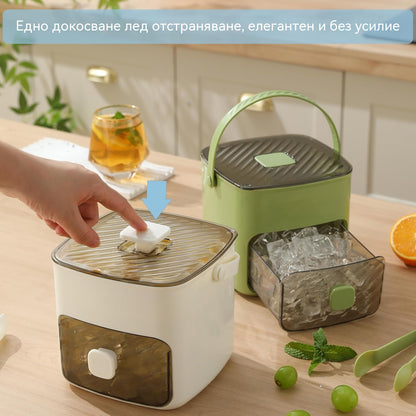 💞Продажби над 50 000! 💥🥤🧊 50% отстъпка! Ледогенератор с функция за съхранение: произвежда 48 кубчета едновременно, капак против протичане. Може да се подрежда, спестява място. Включва лъжичка за лед и щипки 🏖️✅