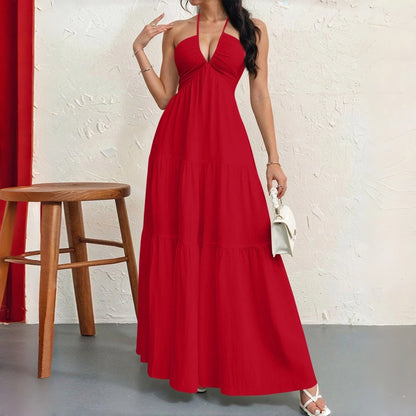 【Плащане при доставка】2026 нов хит дамска рокля с халтер деколте（S~2XL）