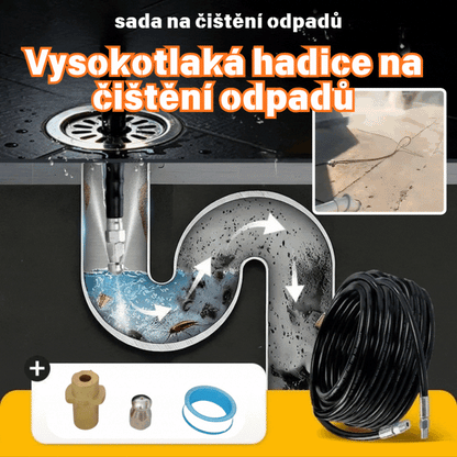 💦 50% ОТСТЪПКА СЕГА! 🚿 Комплект за почистване на канали 5800PSI - Дюза за високо налягане и маркуч за запушени канали/тръби🔧📦