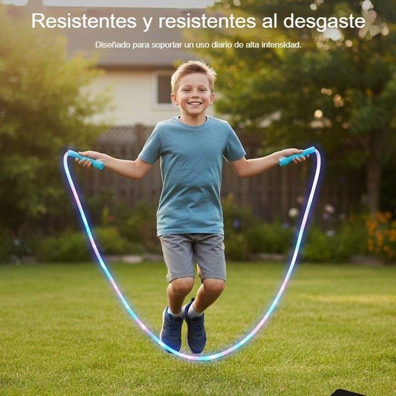 🏃【Compra 2, llévate 2 gratis】🌈 Cuerda para saltar con luz LED para niños
