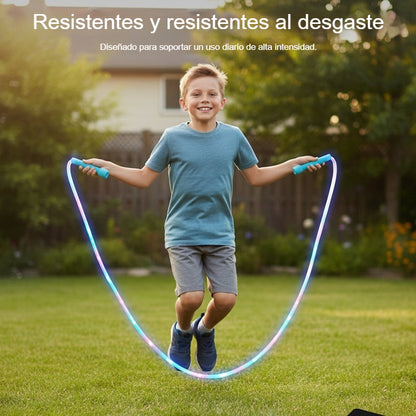 🏃【Compra 2, llévate 2 gratis】🌈 Cuerda para saltar con luz LED para niños