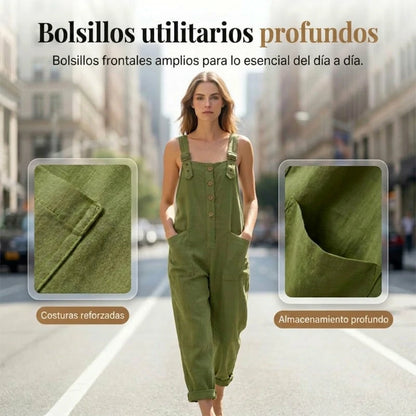 ⏰🔥 ¡Oferta Especial 50% OFF! 👖 Peto Casual de Mujer – Corte Holgado y Botones Elegantes para Comodidad Total 🌸✨