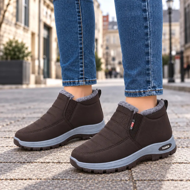 Botas de invierno unisex con forro de felpa: cálidas, cómodas y antideslizantes para el clima frío.