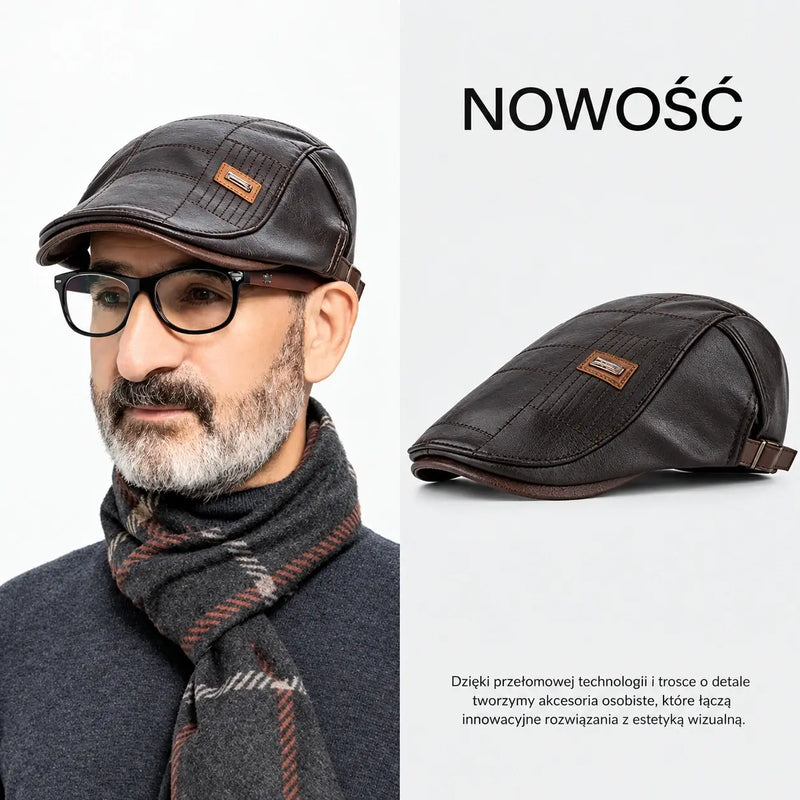 Beret z prawdziwej skóry w stylu vintage – wysoka jakość i ponadczasowy design