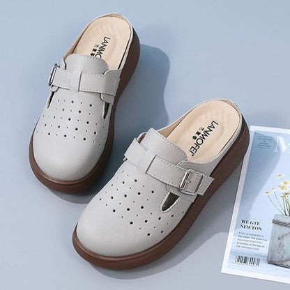 ✨50% OFF【35-40】 Ръчно изработени дамски кожени сандали с дебела, мека подметка – комфорт през целия ден