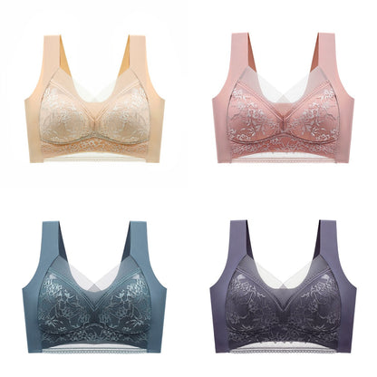 👙✨【Zestaw 4 szt.】Wygodne bezszwowe biustonosze damskie z elegancką koronką