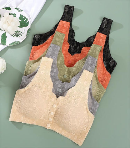 🔥✨【Paquete de 4】【40-100 kg】Sujetador de mujer con cierre frontal suave, cómodo y transpirable