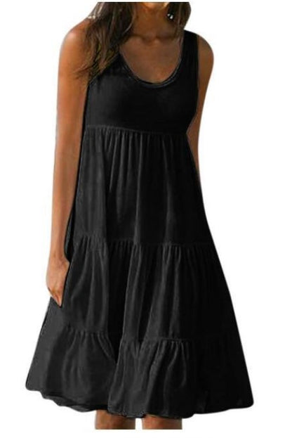 👗 【S-5XL】 Jednobojna ravna haljina ✅️ Plaćanje pouzećem