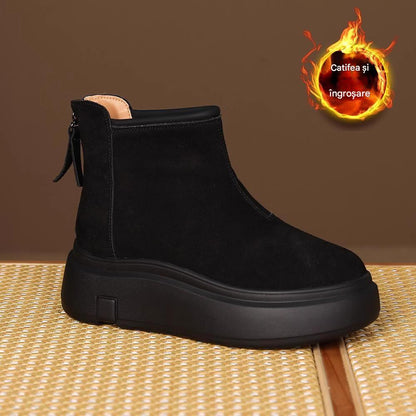 💖👢【35-40】2025 snehule so zadným zipsom s hrubou podrážkou, pohodlné, vodeodolné a protišmykové