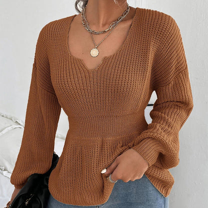 【S-3XL】 jesień i zima V-neck moda damski dzianinowy sweter