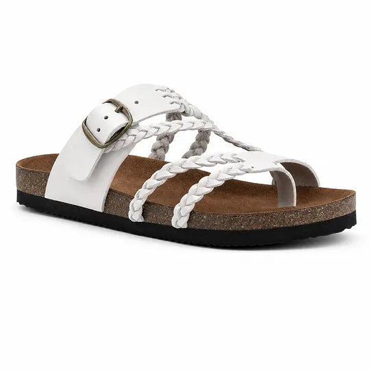 Sandalias Sahara - Sandalias de Cuero Trenzado con Suela de Corcho