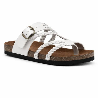 Sandalias Sahara - Sandalias de Cuero Trenzado con Suela de Corcho