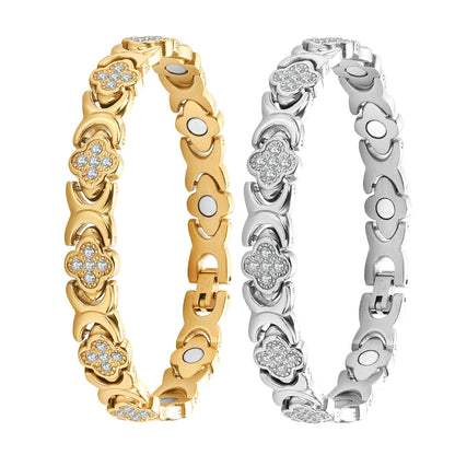 🌸✨【Kupi 1, dobi 1 gratis】🔥Magnetna narukvica s dijamantima i djetelinom