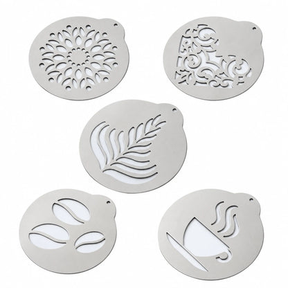 ☕ Plantillas de acero inoxidable 304 para decorar café y latte art