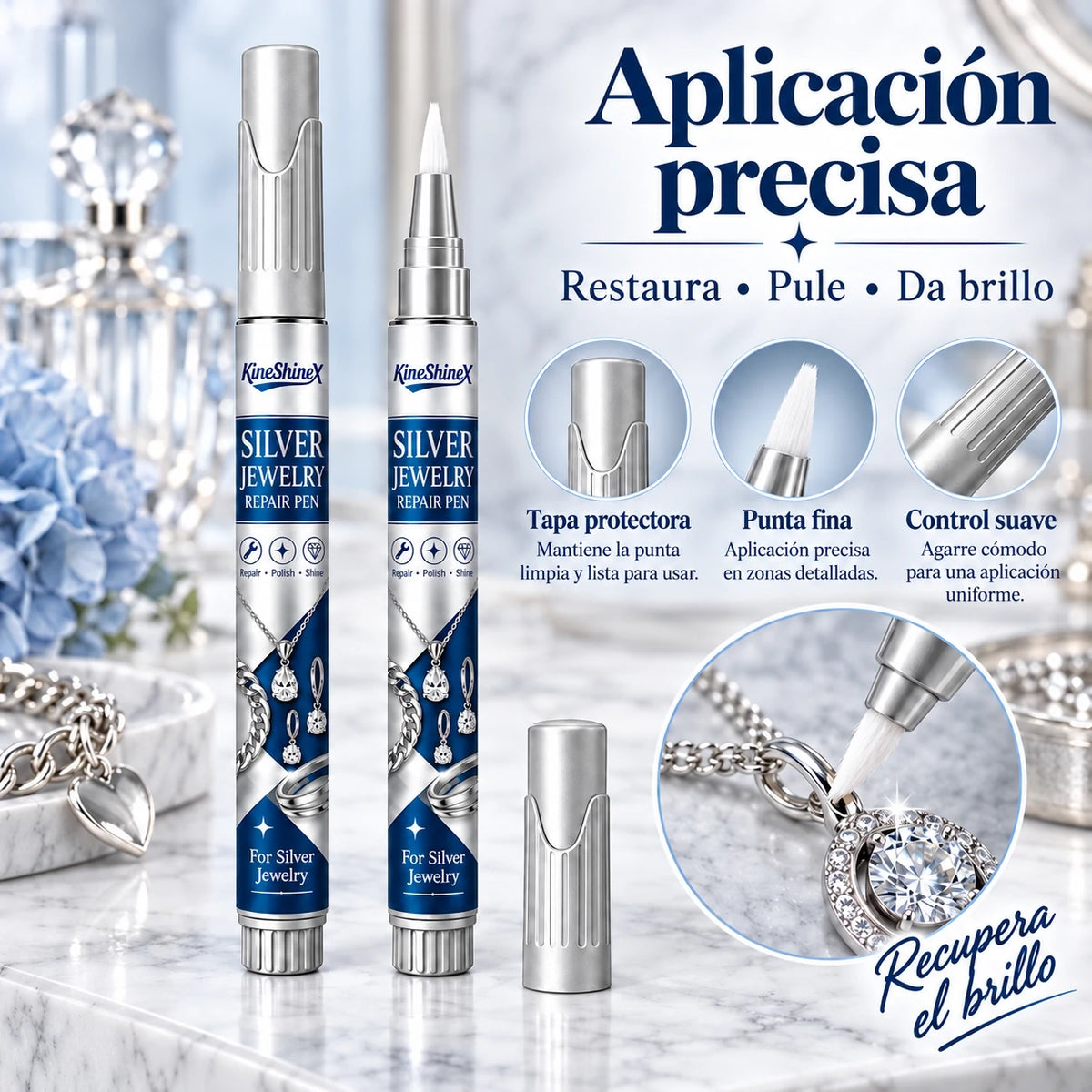 🔥 Oferta por tiempo limitado: 50 % de descuento 🔥 Lápiz para reparar arañazos y retocar joyas de plata