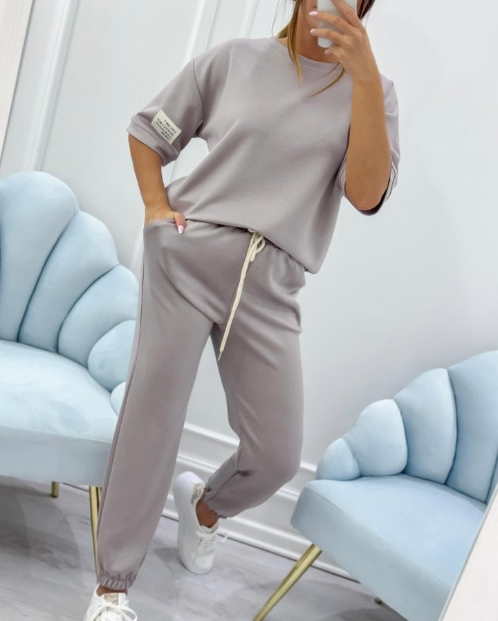 ⏰ Conjunto casual de top y pantalones lisos para mujer (S-5XL)