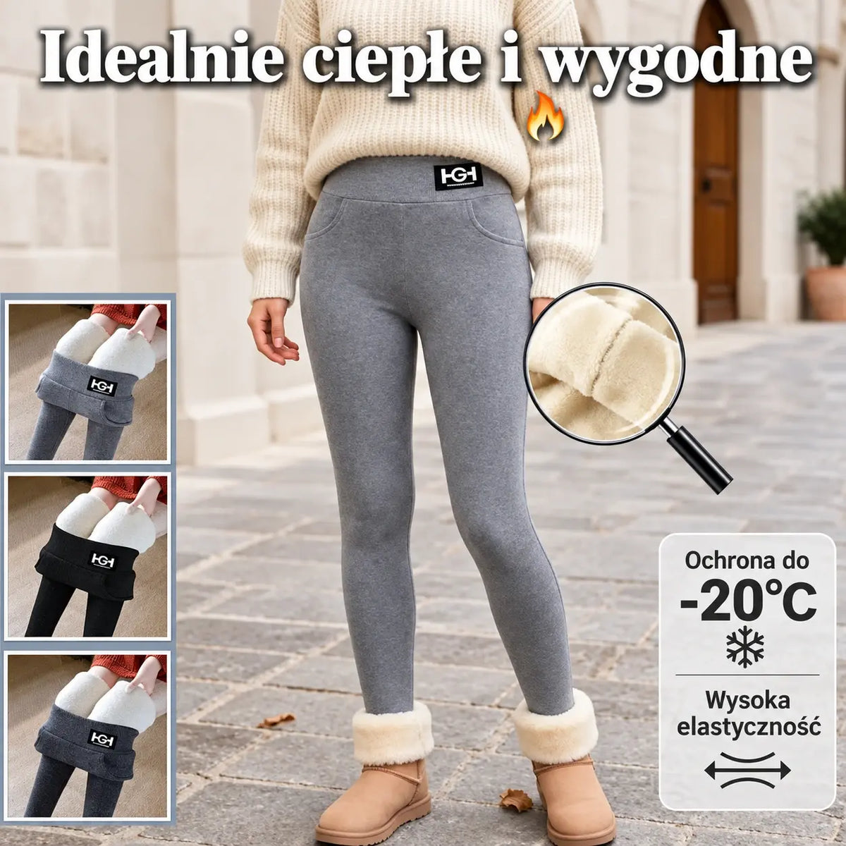 🔥【M–3XL】Grube, ocieplane legginsy z miękkim polarem na jesień i zimę