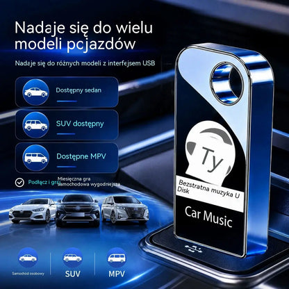 🚗🎵【Pendrive muzyczny】Zawiera 8000 piosenek, 600 teledysków i dźwięk przestrzenny 6D