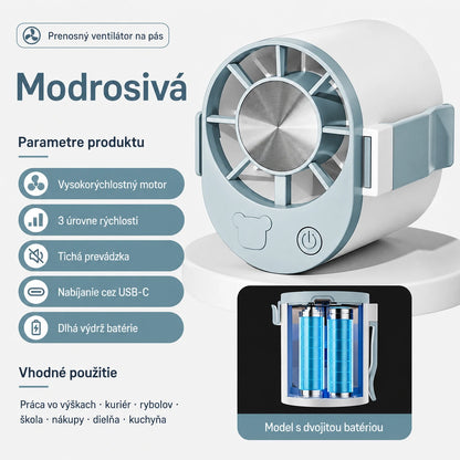 🔥【Kúpte 1 a získajte 1 zadarmo】🌀 Mini vysokorýchlostný ventilátor s možnosťou pripnutia na pás.