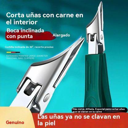 🔥【Modelo 2026】🔥 Cortaúñas antisalpicaduras con borde inclinado de 25° (juego de 3 piezas)