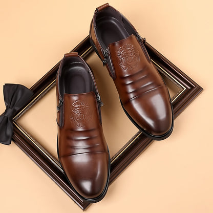💥👞【Descuento en Nuevos Productos】🔥【39-48】Zapatos de Cuero para Hombre con Estampado de León – Elegantes, Modernos y Perfectos para un Estilo Único