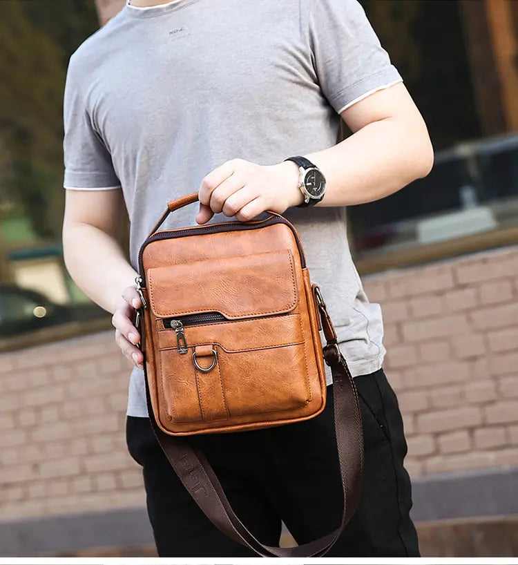【Wersja premium z prawdziwej skóry】Duża, casualowa torba męska na ramię w stylu vintage