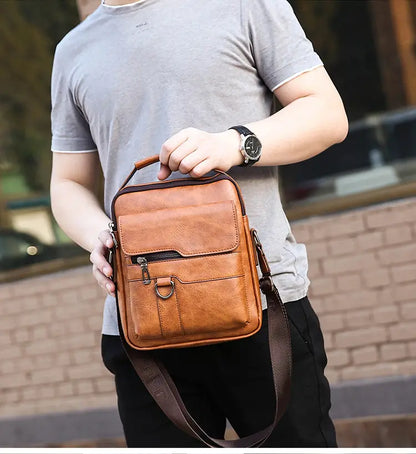 【Wersja premium z prawdziwej skóry】Duża, casualowa torba męska na ramię w stylu vintage