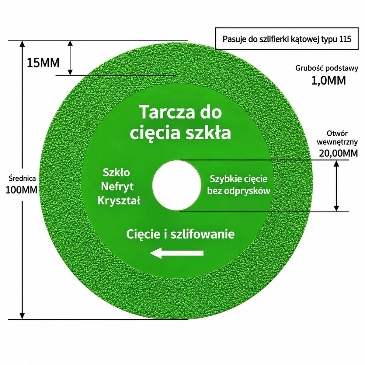 【50% OFF】Diamentowa tarcza tnąca 1,0 mm do szlifierek kątowych – tnie szkło, ceramikę i płytki bez wyszczerbień.